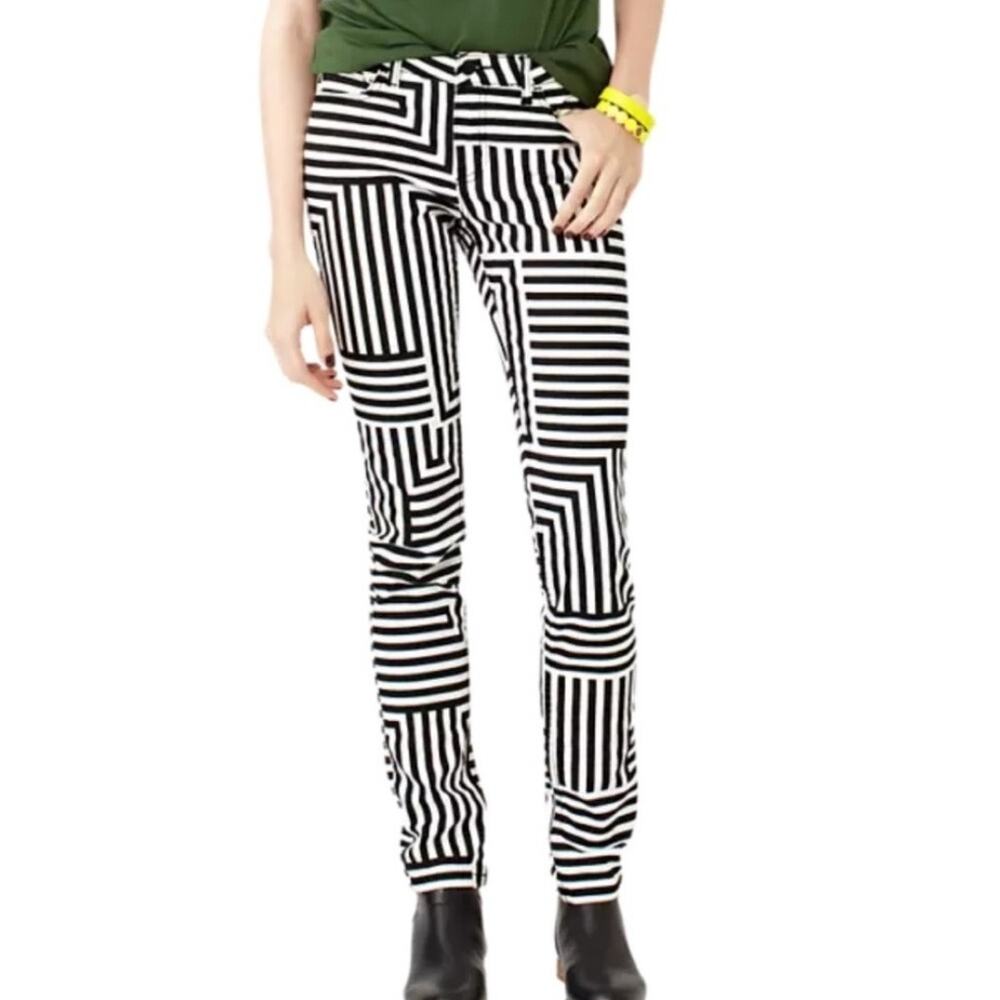 kate spade Black and White Geometric Skinny Jeans